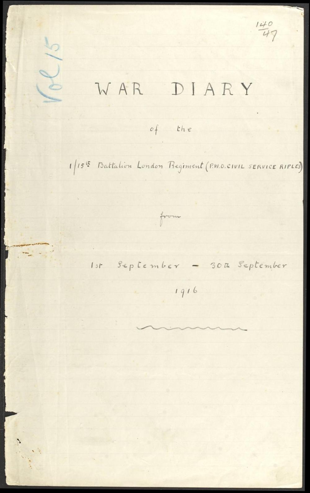 war-diary-of-the-115th-battalion-london-regiment-pwo-civil-service-rifles-from-1st-september-30th-september-1916-vol-15