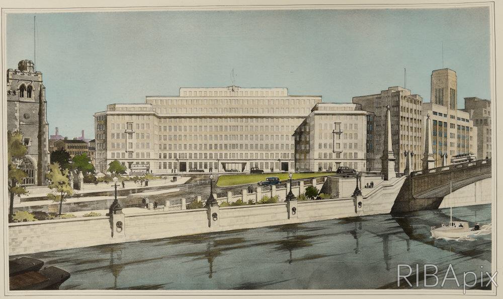 Embankment House, Lambeth Bridge House, Albert Embankment, London, Howard and Souster, Ministry of Works and Buildings, S.E.1