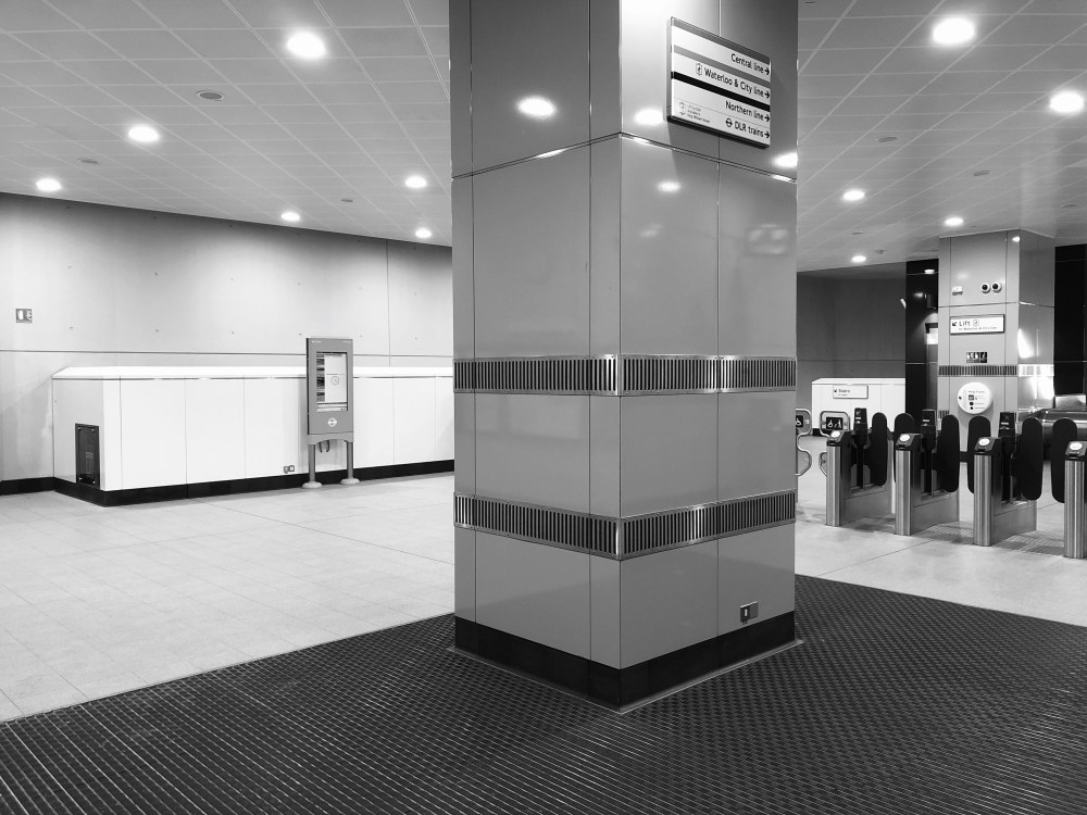 The new Waterloo & City line entrance at Bank station on the London Underground network.