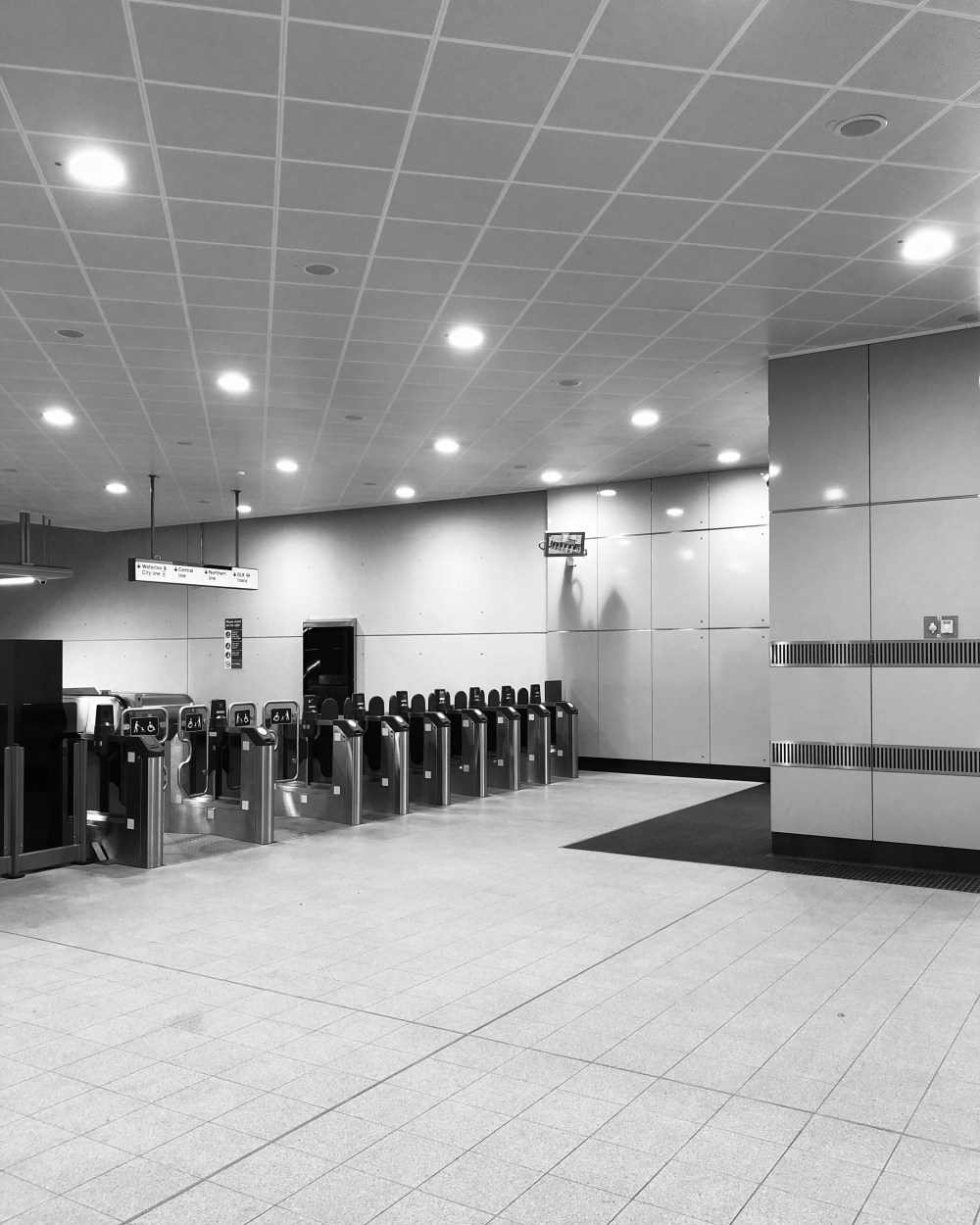 The new Waterloo & City line entrance at Bank station on the London Underground network.