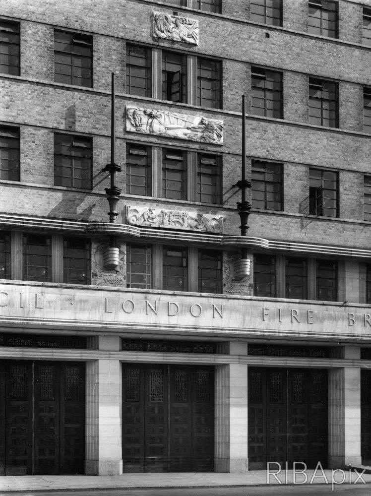 ‘Lambeth Fire Station’, 8 Albert Embankment, London S.E.1 London Fire Brigade L.F.B LFB Edwin Paul Wheeler London County Council Art Deco Streamline Moderne 

