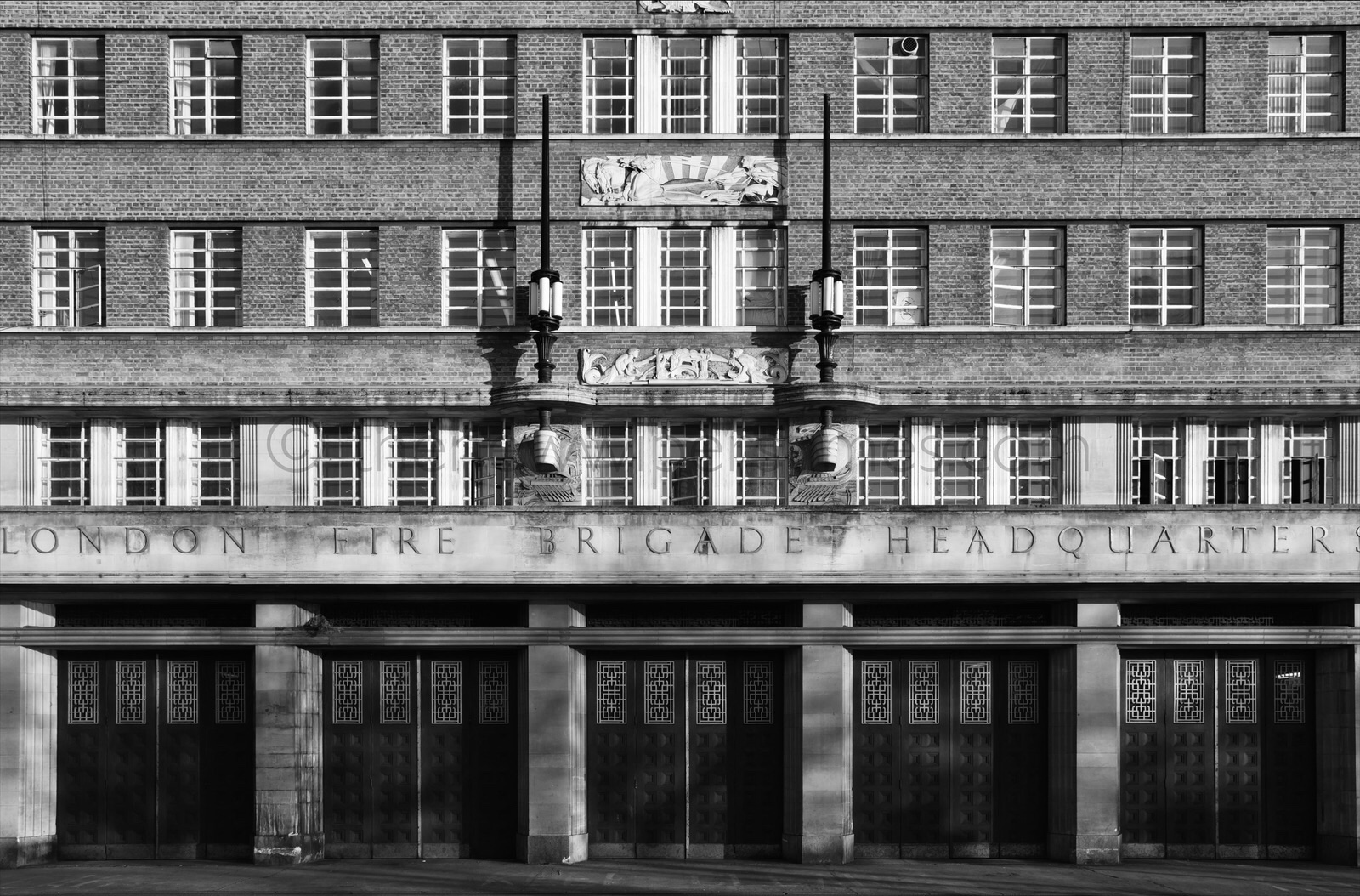 ‘Lambeth Fire Station’, 8 Albert Embankment, London S.E.1 London Fire Brigade L.F.B LFB Edwin Paul Wheeler London County Council Art Deco Streamline Moderne 
