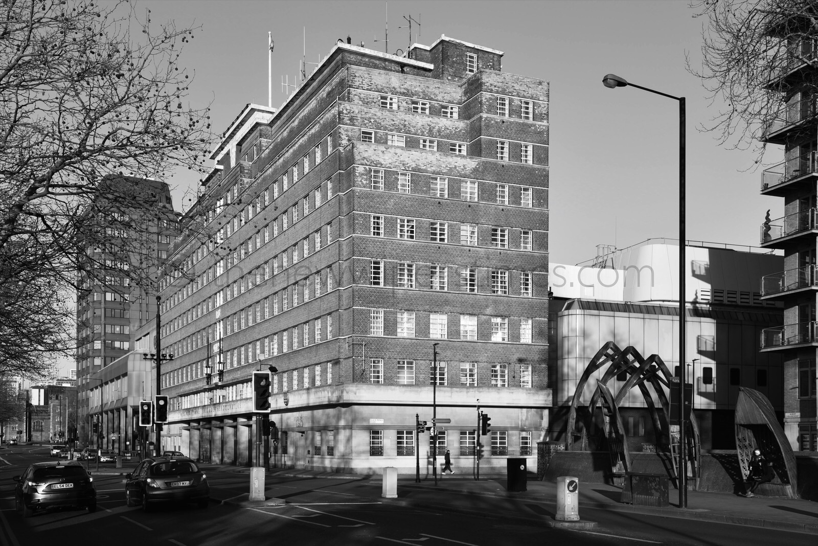 ‘Lambeth Fire Station’, 8 Albert Embankment, London S.E.1 London Fire Brigade L.F.B LFB Edwin Paul Wheeler London County Council Art Deco Streamline Moderne 
