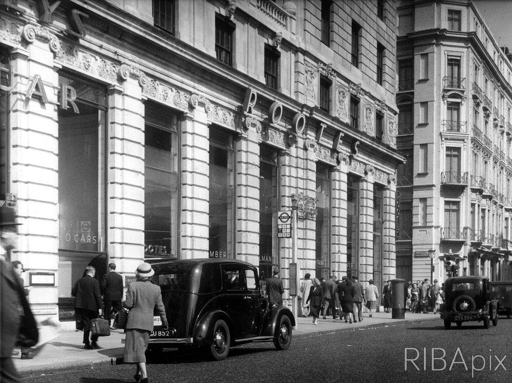 Rootes car showroom, Devonshire House, Piccadilly, London